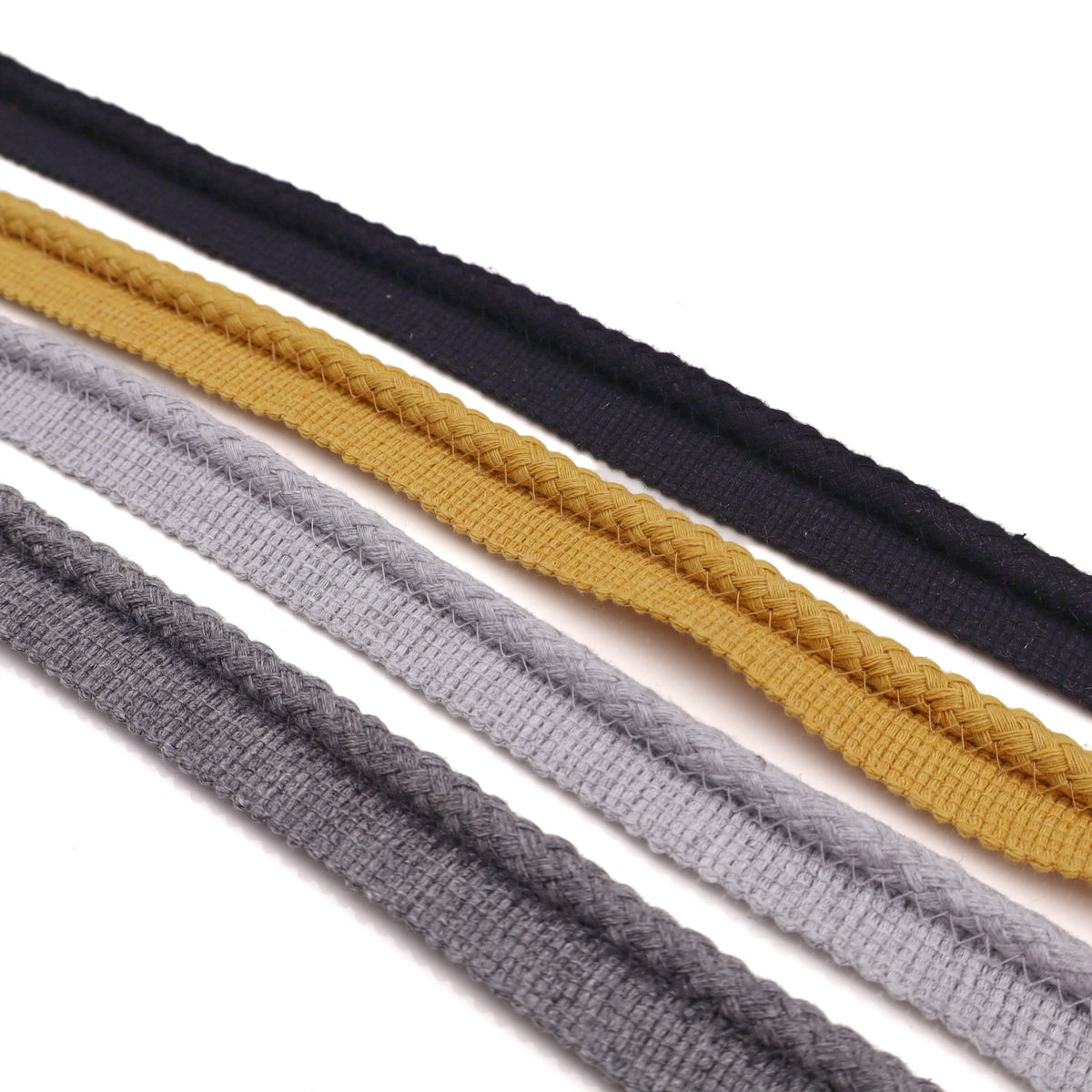 Flanged Insertion Piping Cord | Upholstery Trim & Cushion Edging | Multiple Colours - 23mm Dark Grey