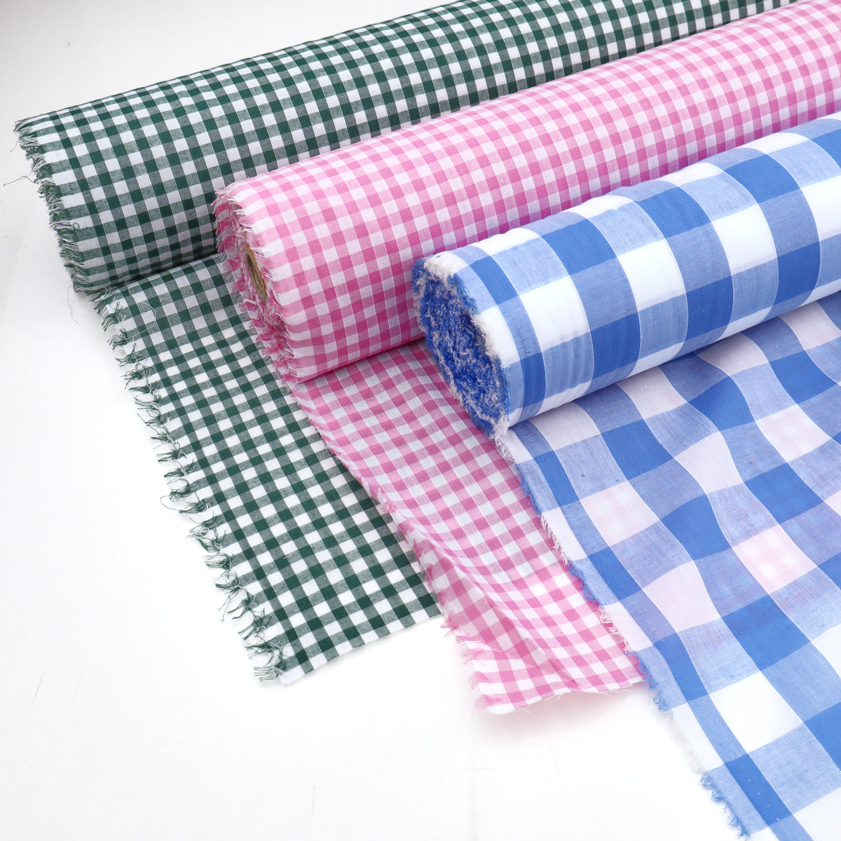 Gingham Checks Cotton Blend Dressmaking & Crafts Fabric - Blue Large