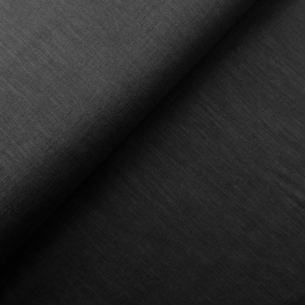soft washed pure flax linen 8oz dressmaking fabric Black