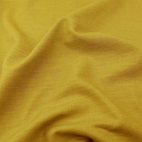 soft washed pure flax linen 8oz dressmaking fabric Mustard Gold