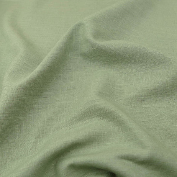 soft washed pure flax linen 8oz dressmaking fabric Old Green