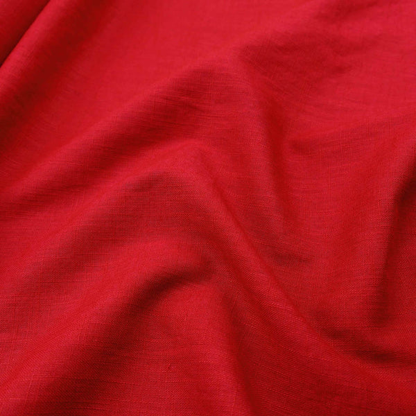 soft washed pure flax linen 8oz dressmaking fabric Red