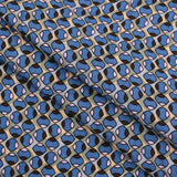 Abstract Ovals Viscose Twill - Blue