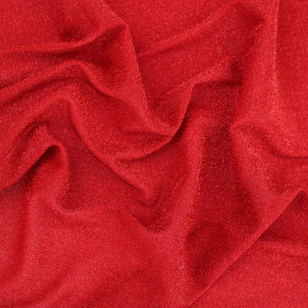 sparkling glitter stretch lurex jersey dressmaking women fabric Red tencel fabric