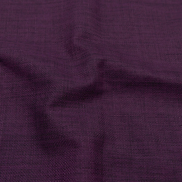 soft linen look durable heavy furnishing fabric Aubergine