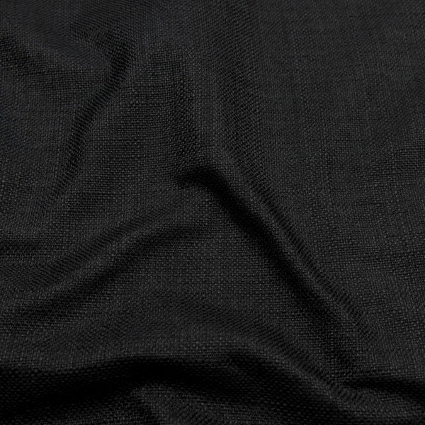 soft linen look durable heavy furnishing fabric Black linen fabric