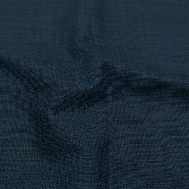 soft linen look durable heavy furnishing fabric Prussian Blue