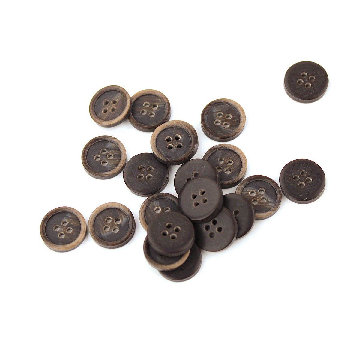 Archie 4 hole Sew On Round Brown Button Brown