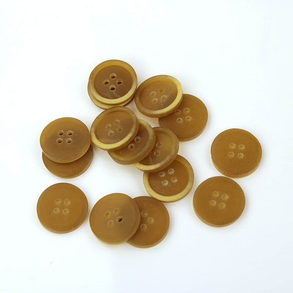 Archie 4 hole Sew On Round Yellow Button Yellow