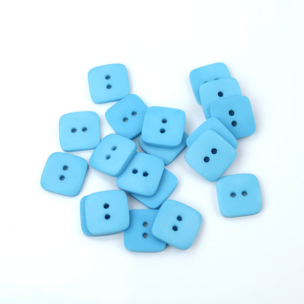 Arlo 2 hole Sew On Square Blue Button Baby Blue