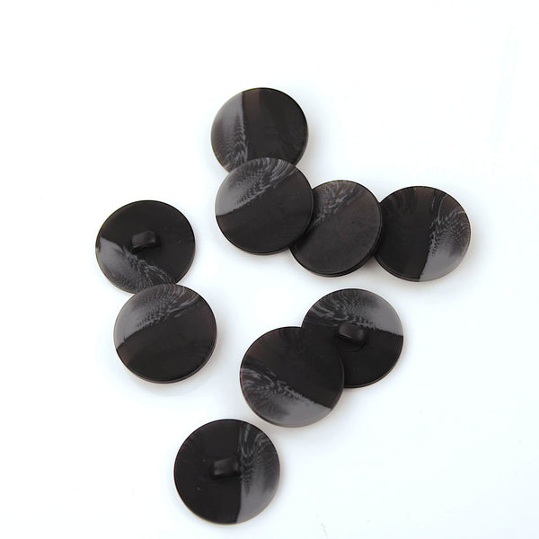 Arthur Shank Sew On 2-Tone Round Black Button Black
