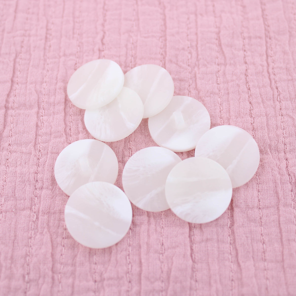 Arthur Shank Sew On 2-Tone Round White Button White