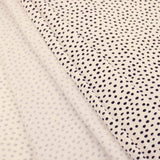 Black Spots and Dots Cotton Jersey Print Dressmaking Fabric Material Kids OEKO TEX Jersey Stretch spandex Nightwear Pyjamas dots polka Knit White