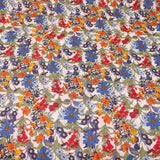 Bright Floral Garden Pima Cotton Lawn Print Pattern Dressmaking Flowers Fabric Soft Material Women Blue