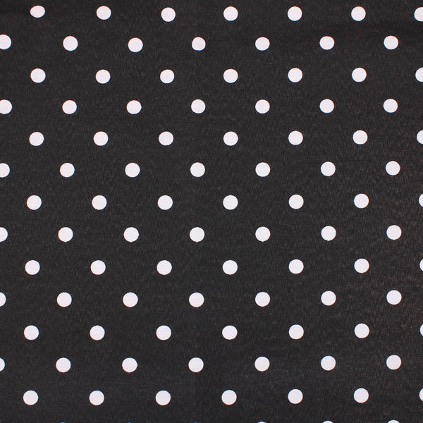 polka dot coated cotton in black