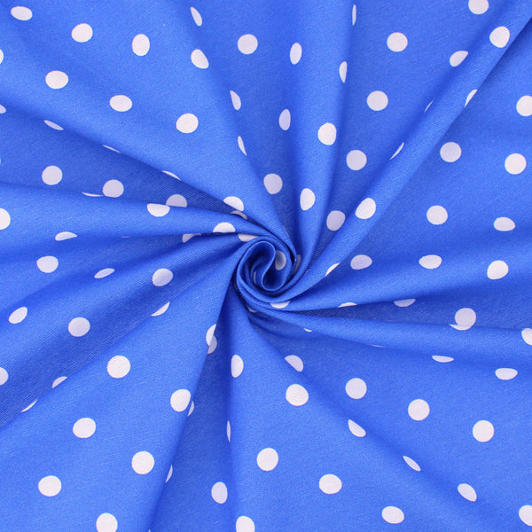 polka dot coated cotton in blue