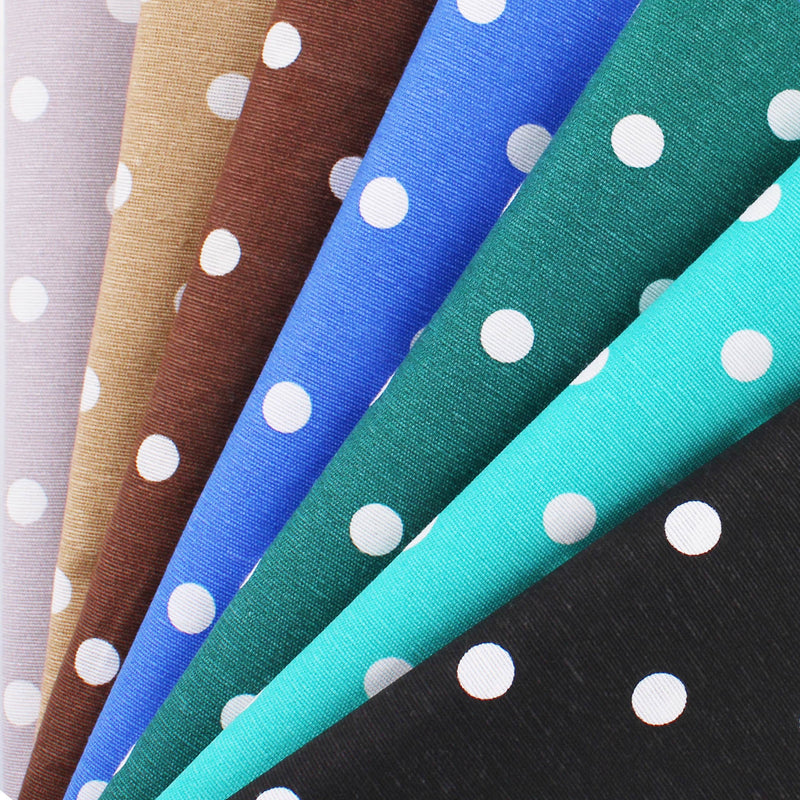 polka dot coated cotton in blue