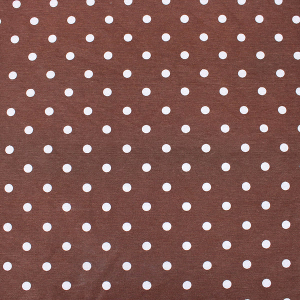 polka dot coated cotton in brown