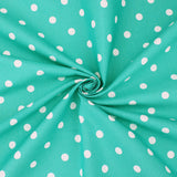 polka dot coated cotton in teal