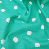 polka dot coated cotton in teal