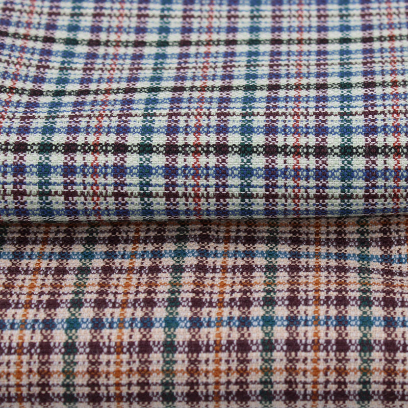 soft check wool polyester dressmaking fabric Brown