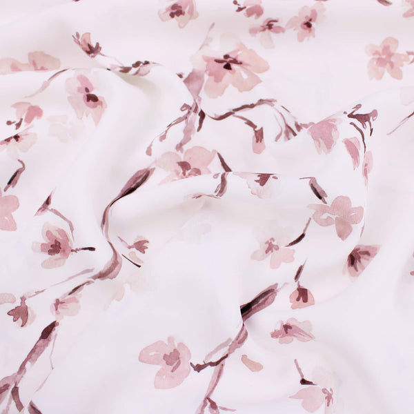Cherry Blossom Woven Polyester - Mauve