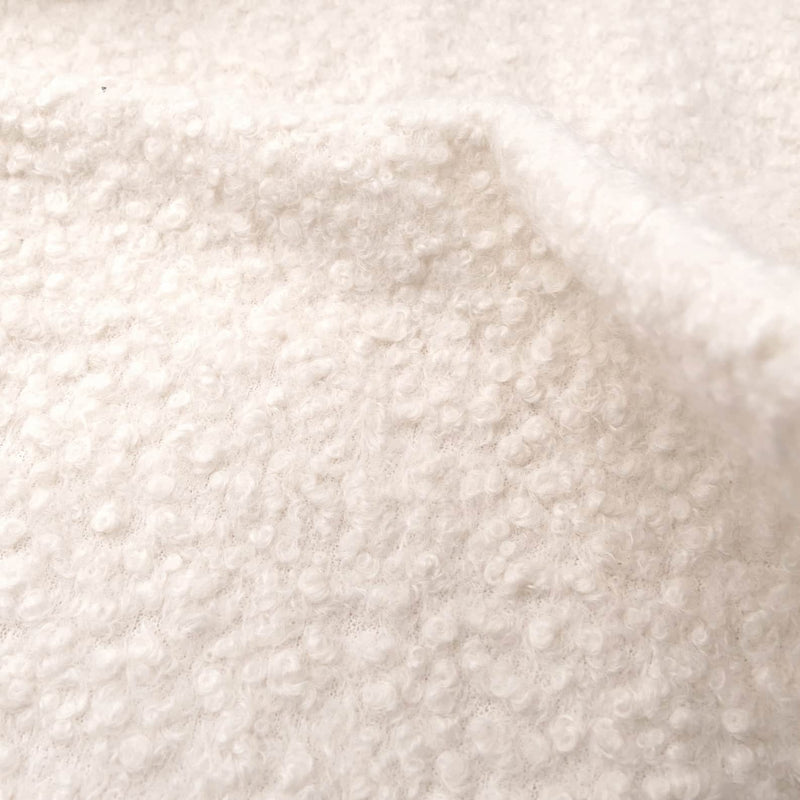 soft sheep wool look boucle furnishing dressmaking fabric Ecru