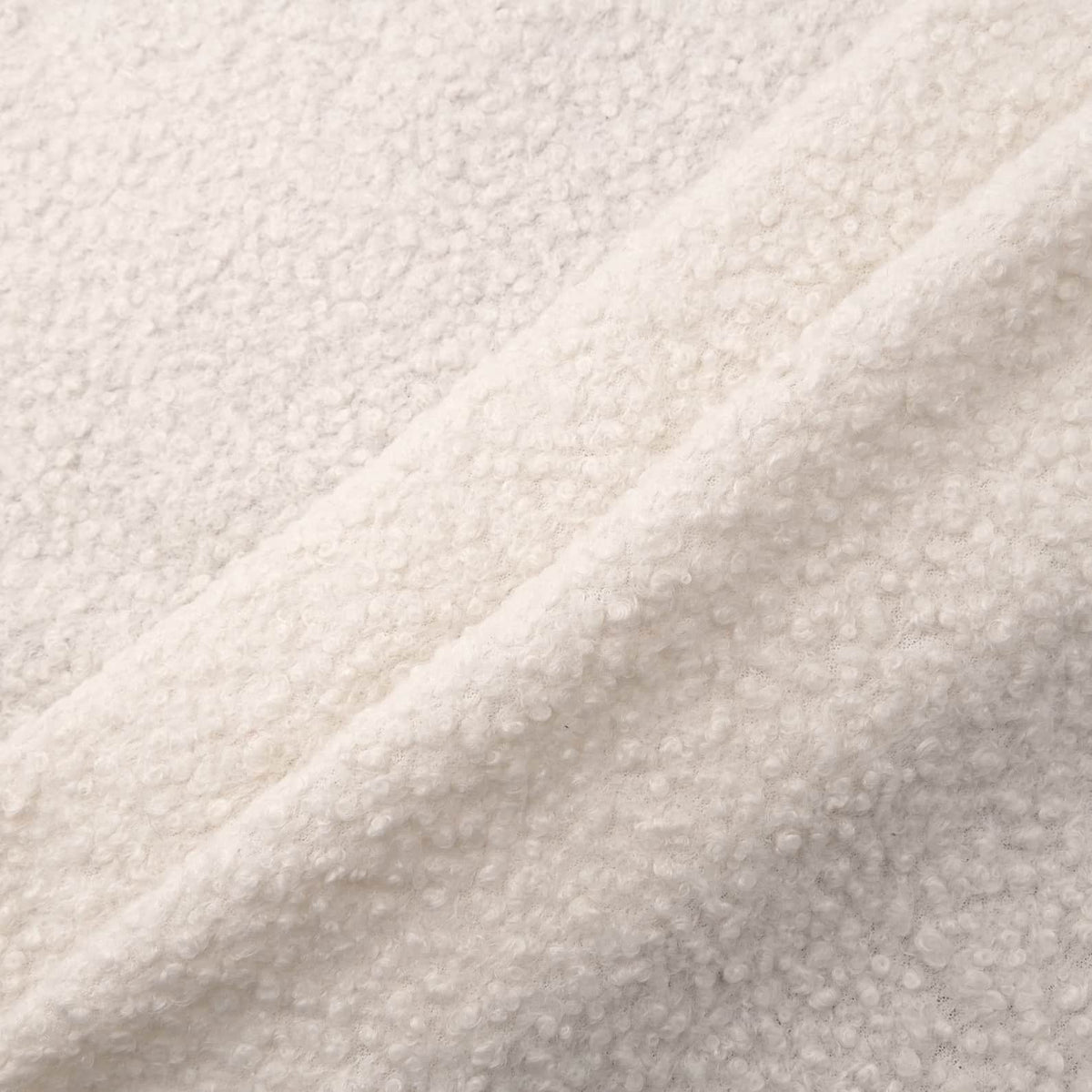 soft sheep wool look boucle furnishing dressmaking fabric Ecru