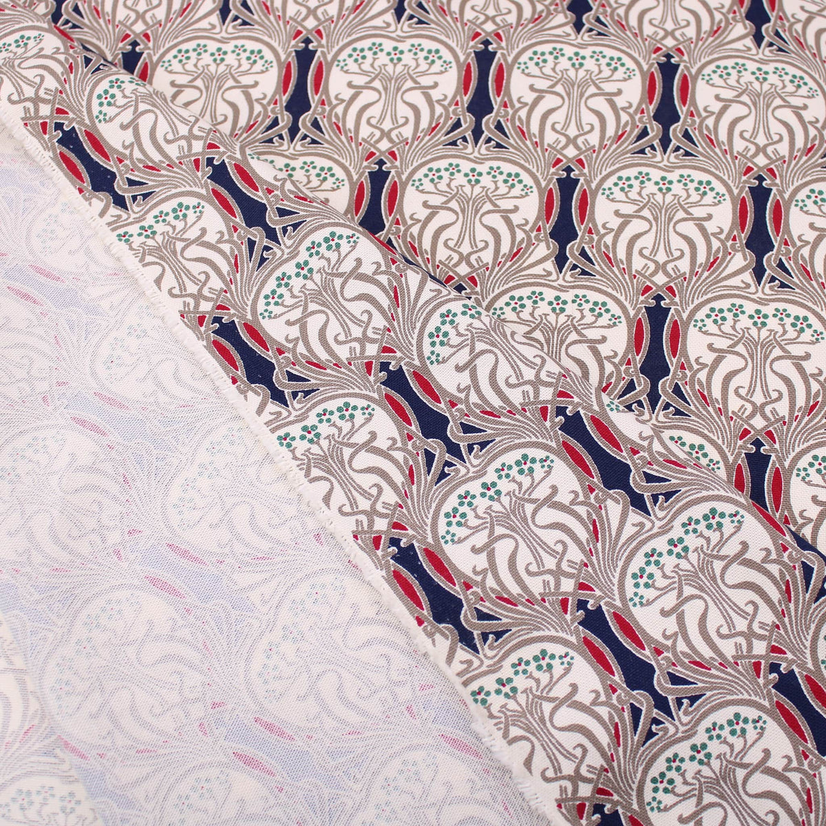 Classic Design Cotton Duck Canvas Pattern Print Apron Home Furnishing Cushion Strong Durable Fabric Material Art Deco Traditional Style Curtain Navy