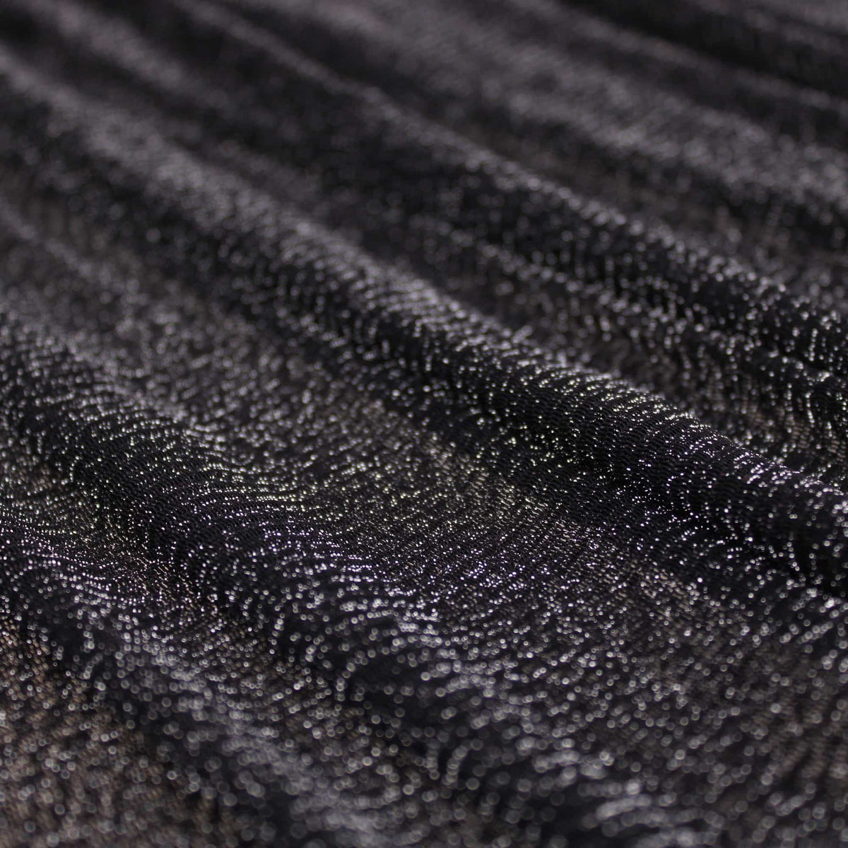 stretch lightweight see through shimmer lurex nylon mesh fabric Black