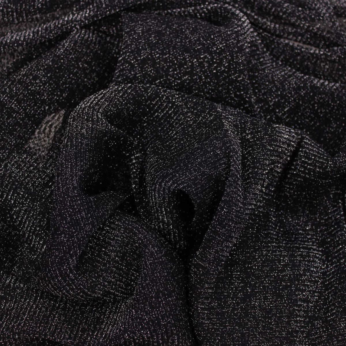 stretch lightweight see through shimmer lurex nylon mesh fabric Black