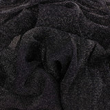 stretch lightweight see through shimmer lurex nylon mesh fabric Black