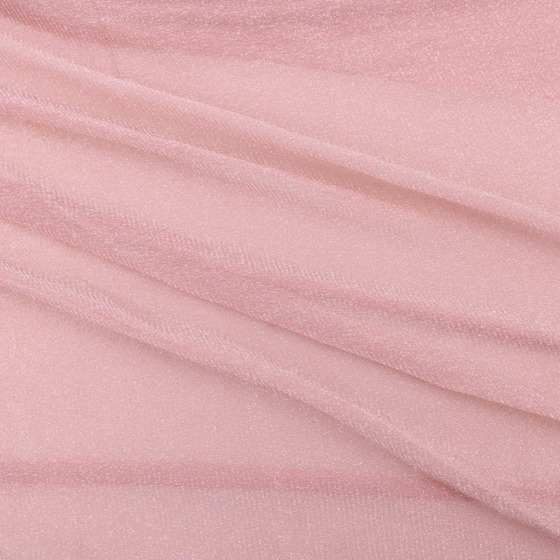 stretch lightweight see through shimmer lurex nylon mesh fabric Blush
