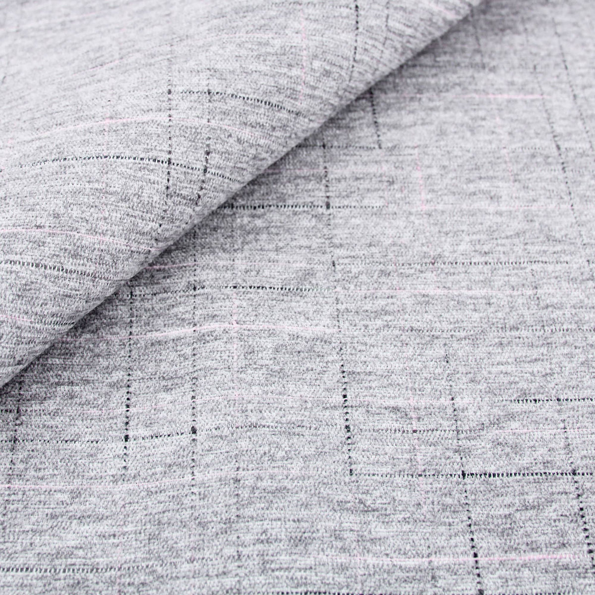 Smooth upholstery furnishing chenille fabric in criss cross pattern Light Grey