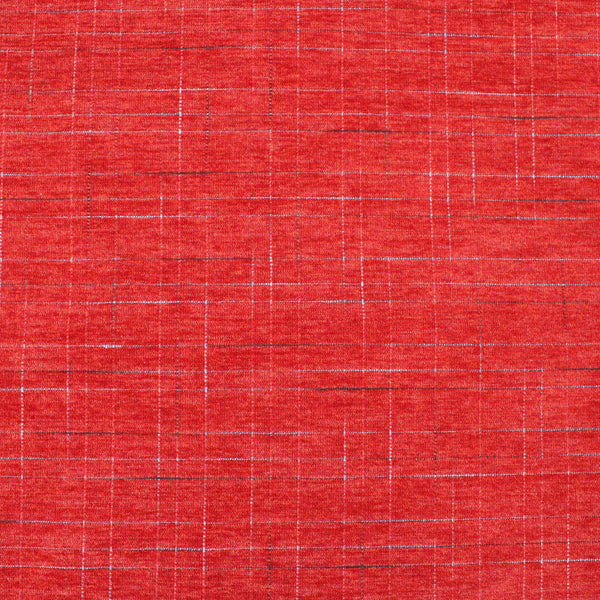 Smooth upholstery furnishing chenille fabric in criss cross pattern Red