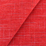 Smooth upholstery furnishing chenille fabric in criss cross pattern Red