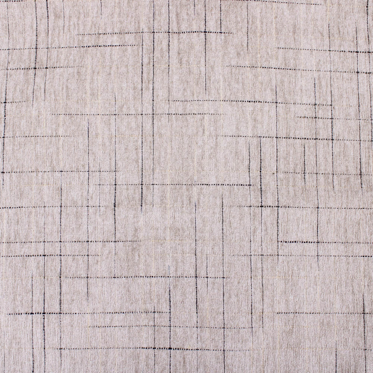 Smooth upholstery furnishing chenille fabric in criss cross pattern Taupe Navy