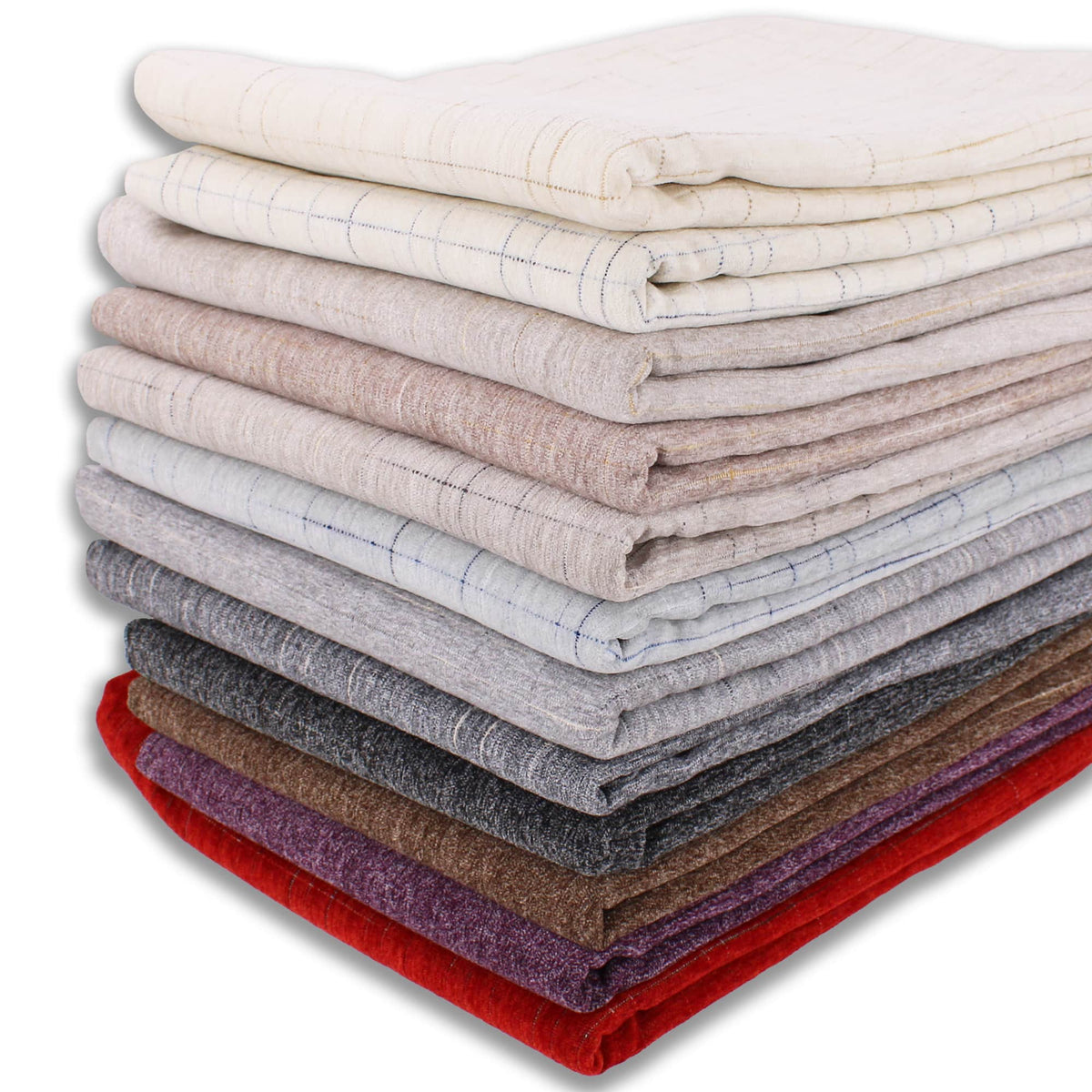 Smooth upholstery furnishing chenille fabric in criss cross pattern Taupe Navy