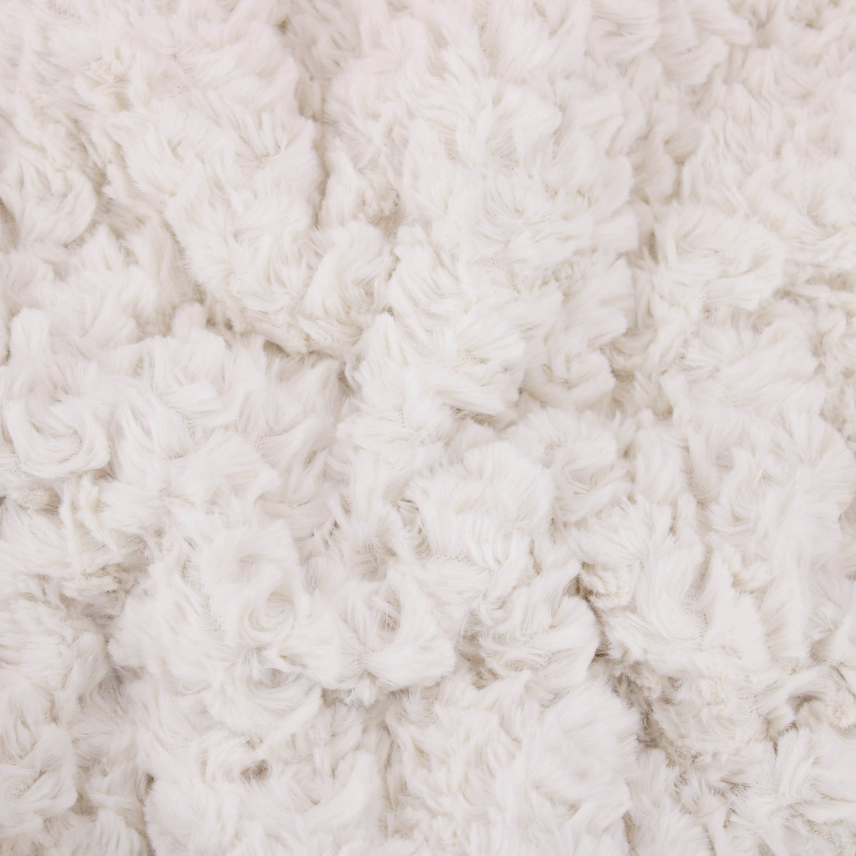 curly faux vegan fur teddy fabric Cream