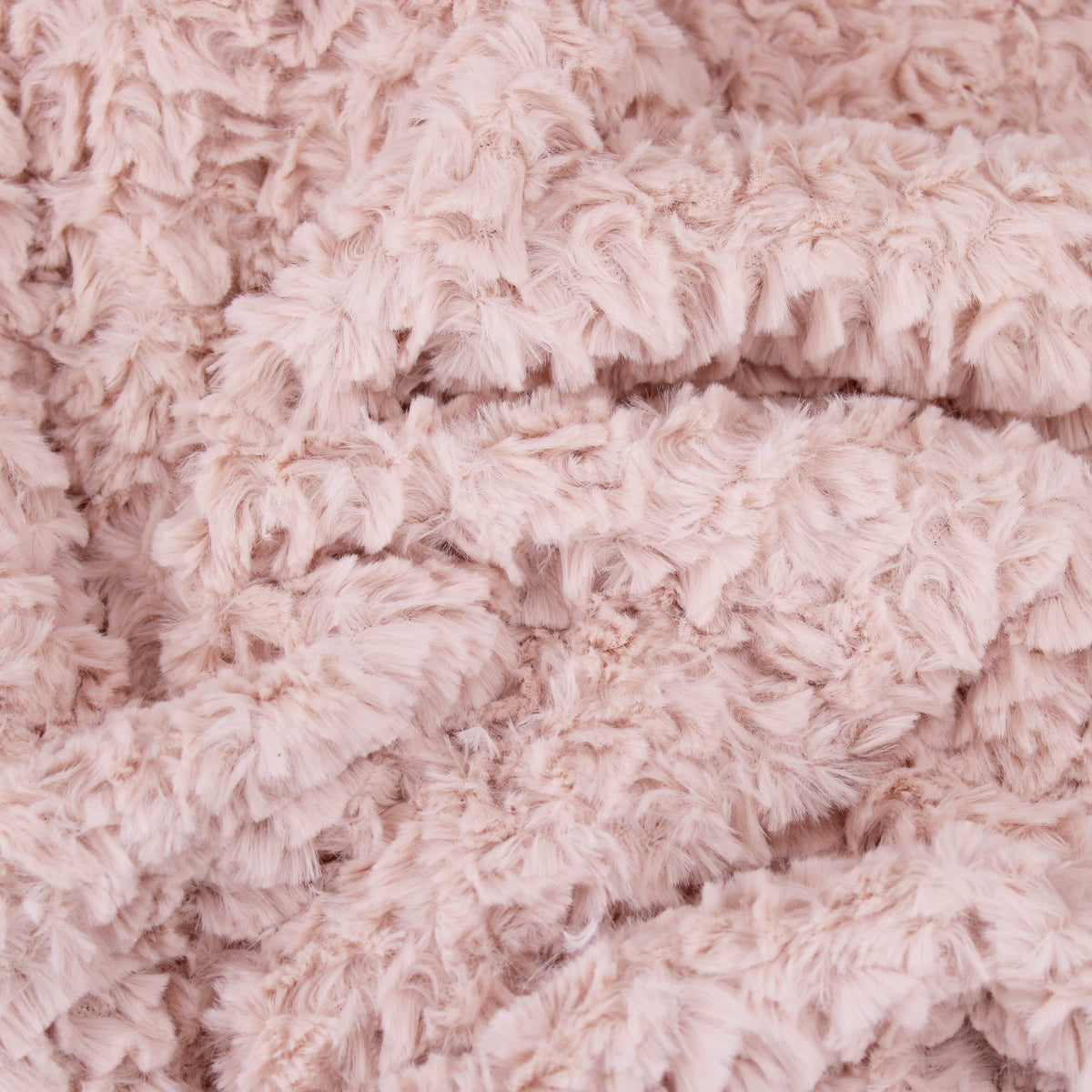 curly faux vegan fur teddy fabric Dusty Pink