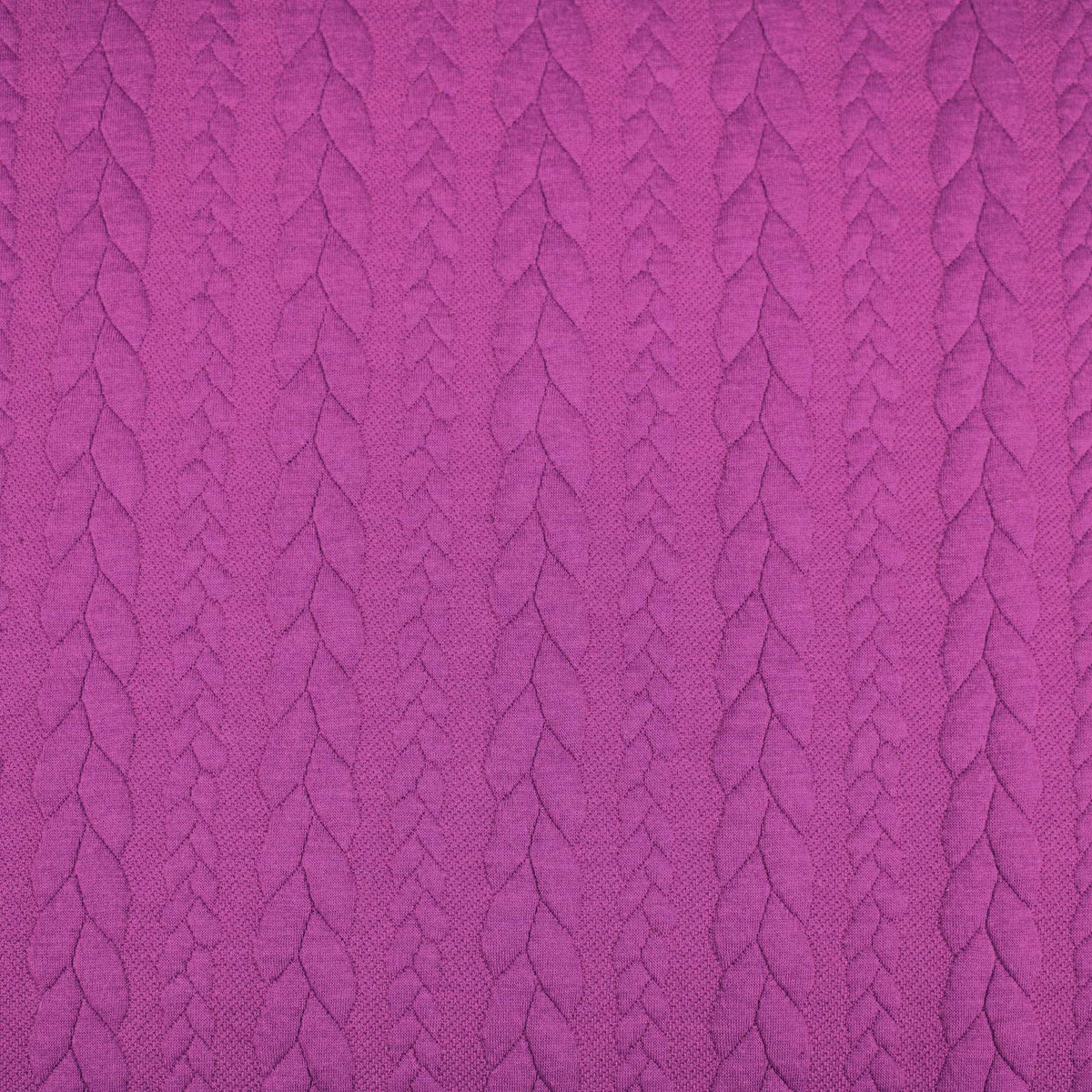 Braid Cable Knit Jersey cardigan sweater Jacquard jumper fabric material Fuchsia