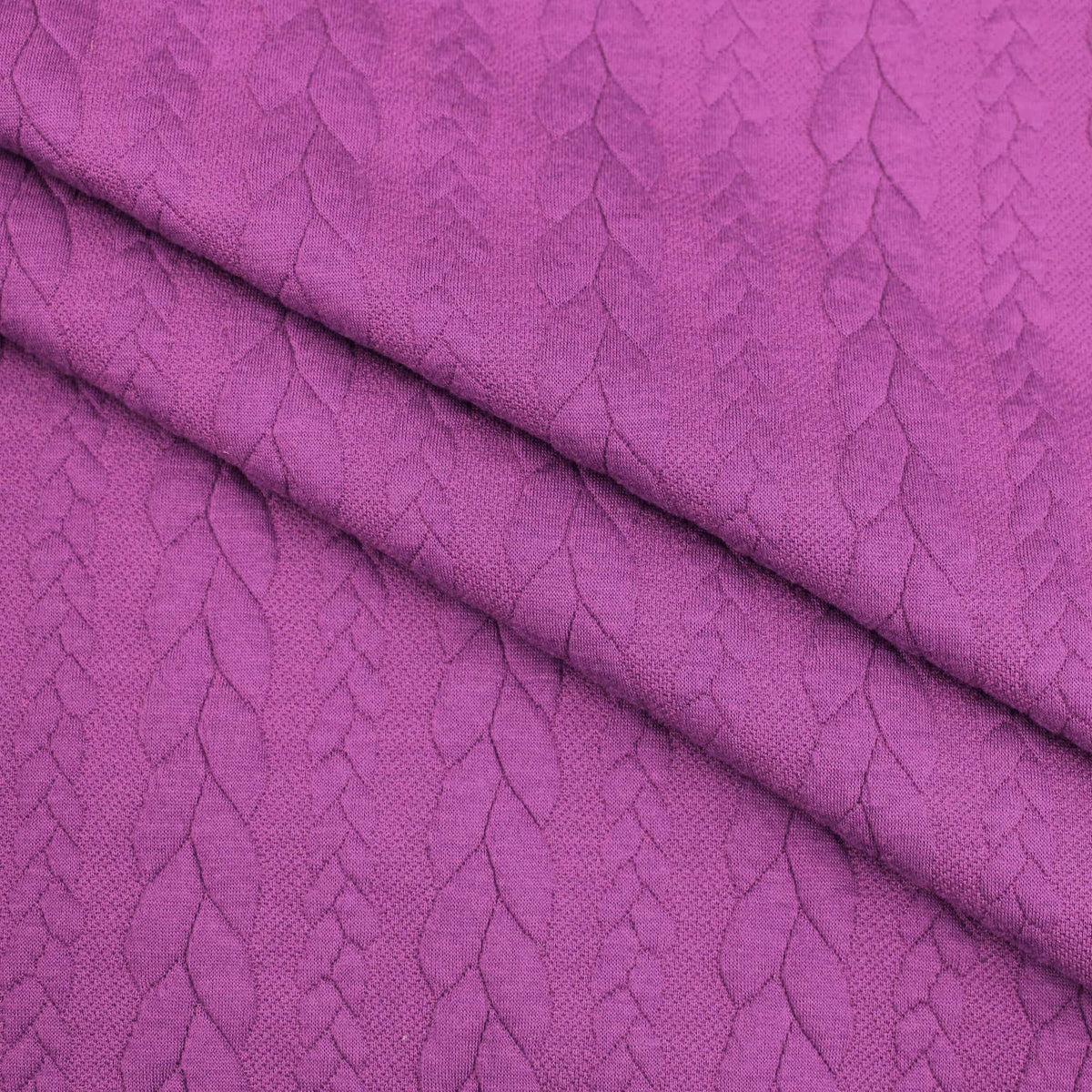 Braid Cable Knit Jersey cardigan sweater Jacquard jumper fabric material Fuchsia
