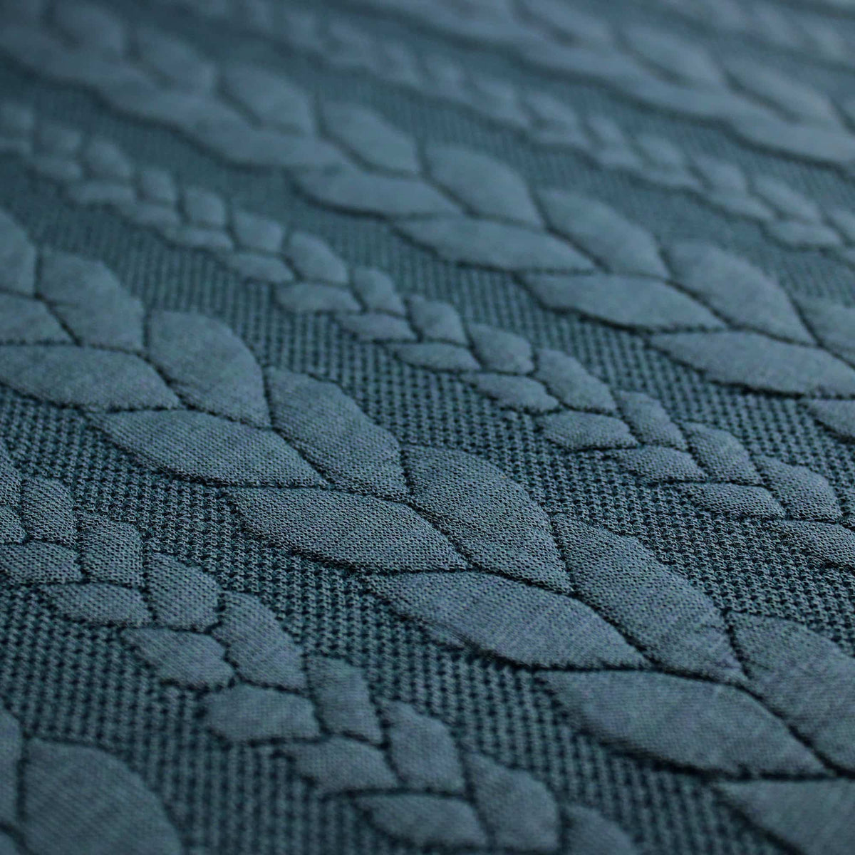 Braid Cable Knit Jersey cardigan sweater Jacquard jumper fabric material Petrol