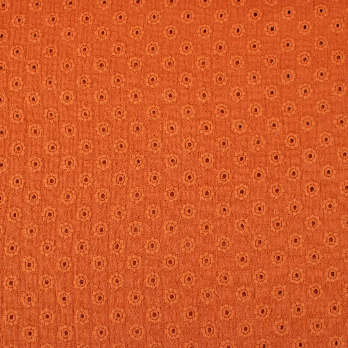 daisy emboidered organic cotton dressmaking fabric Large Brick