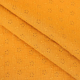 daisy emboidered organic cotton dressmaking fabric Small Honey