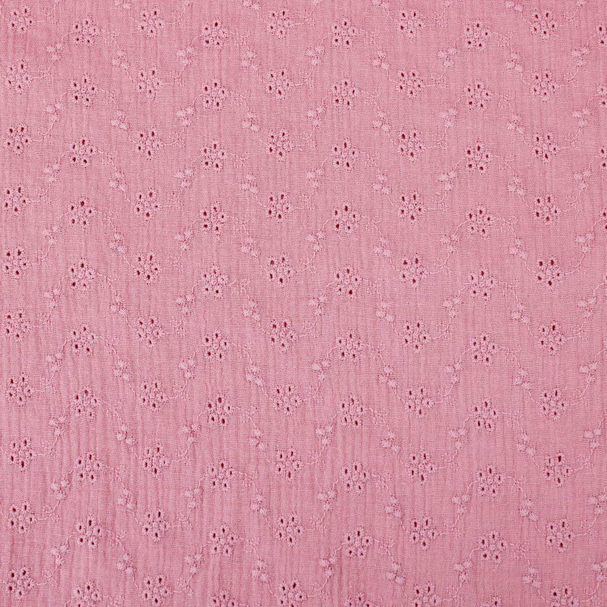 daisy emboidered organic cotton dressmaking fabric Small Rose