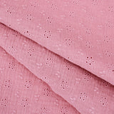 daisy emboidered organic cotton dressmaking fabric Small Rose
