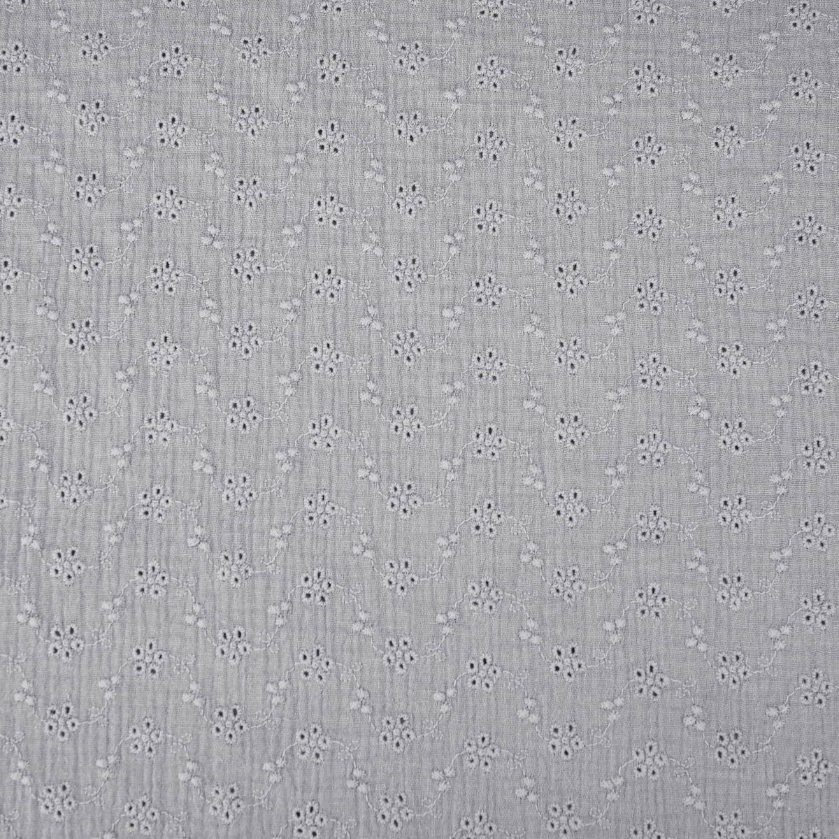 daisy emboidered organic cotton dressmaking fabric Small Stone