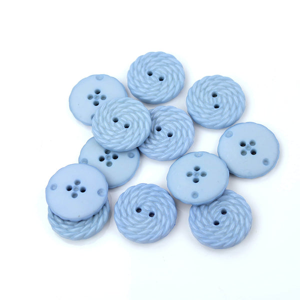 Delilah 2 hole Sew On Dressmaking Ripple Round Blue Button Blue