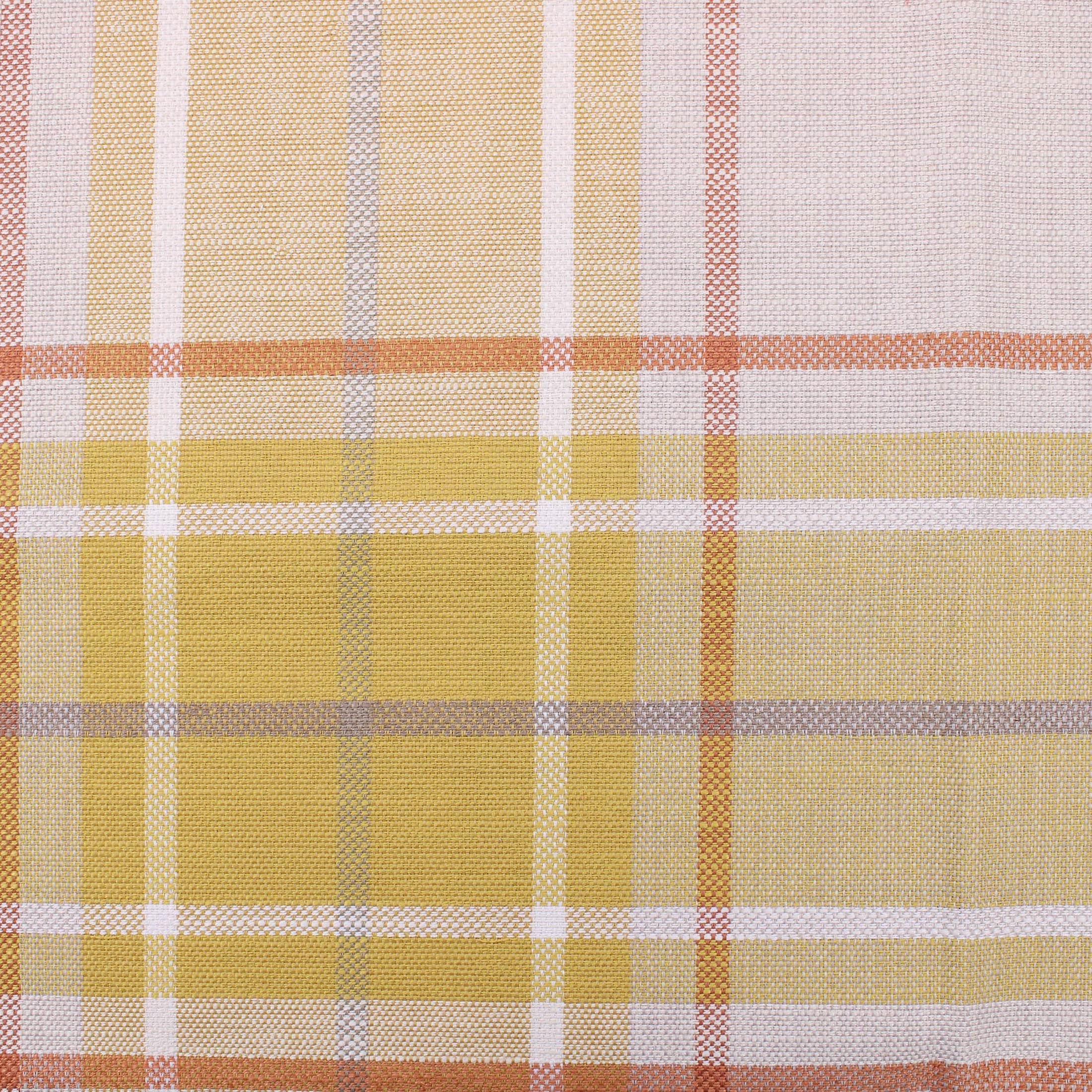 Designer Checked Plain Weave Mustard Lullabee Fabrics
